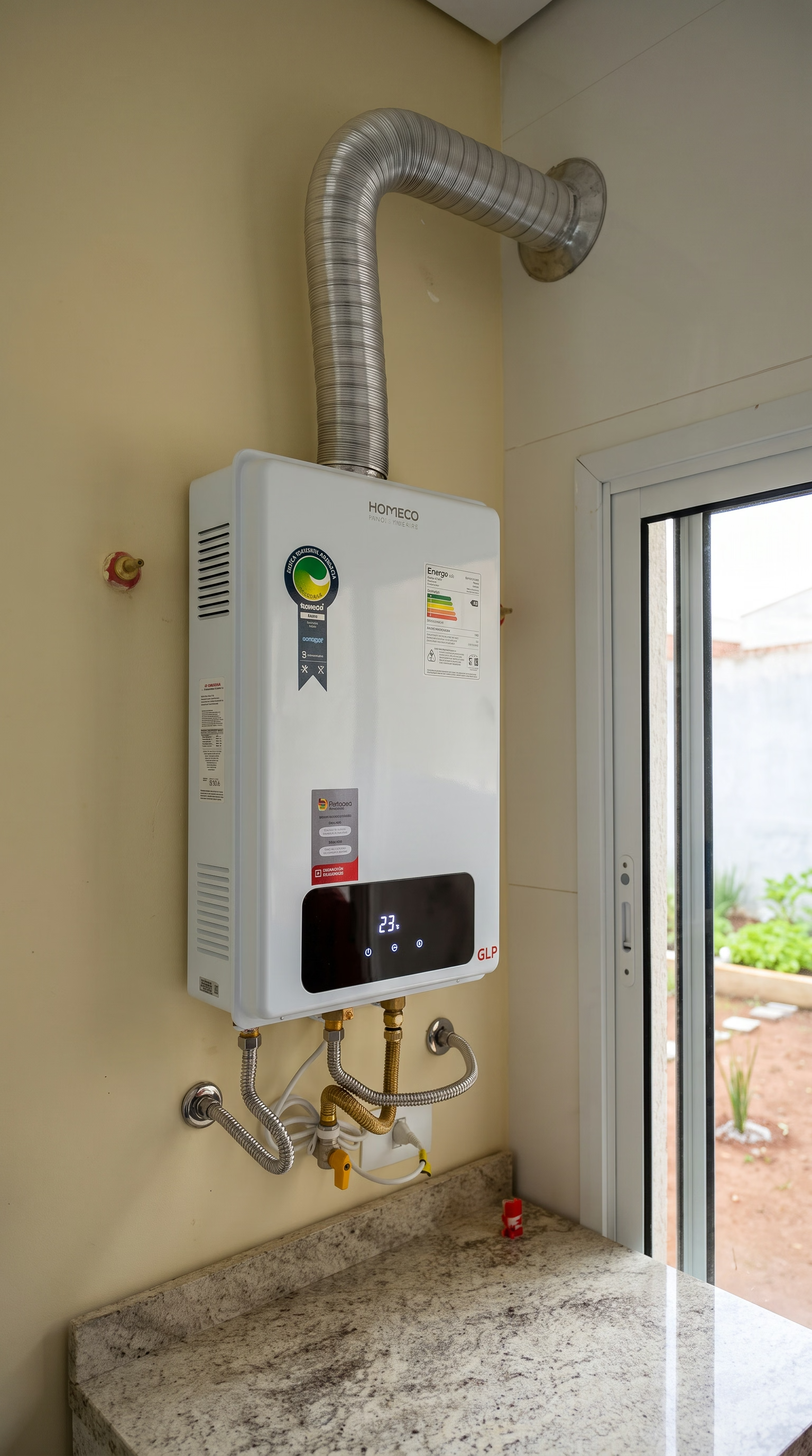 Instalação de aquecedor a gás